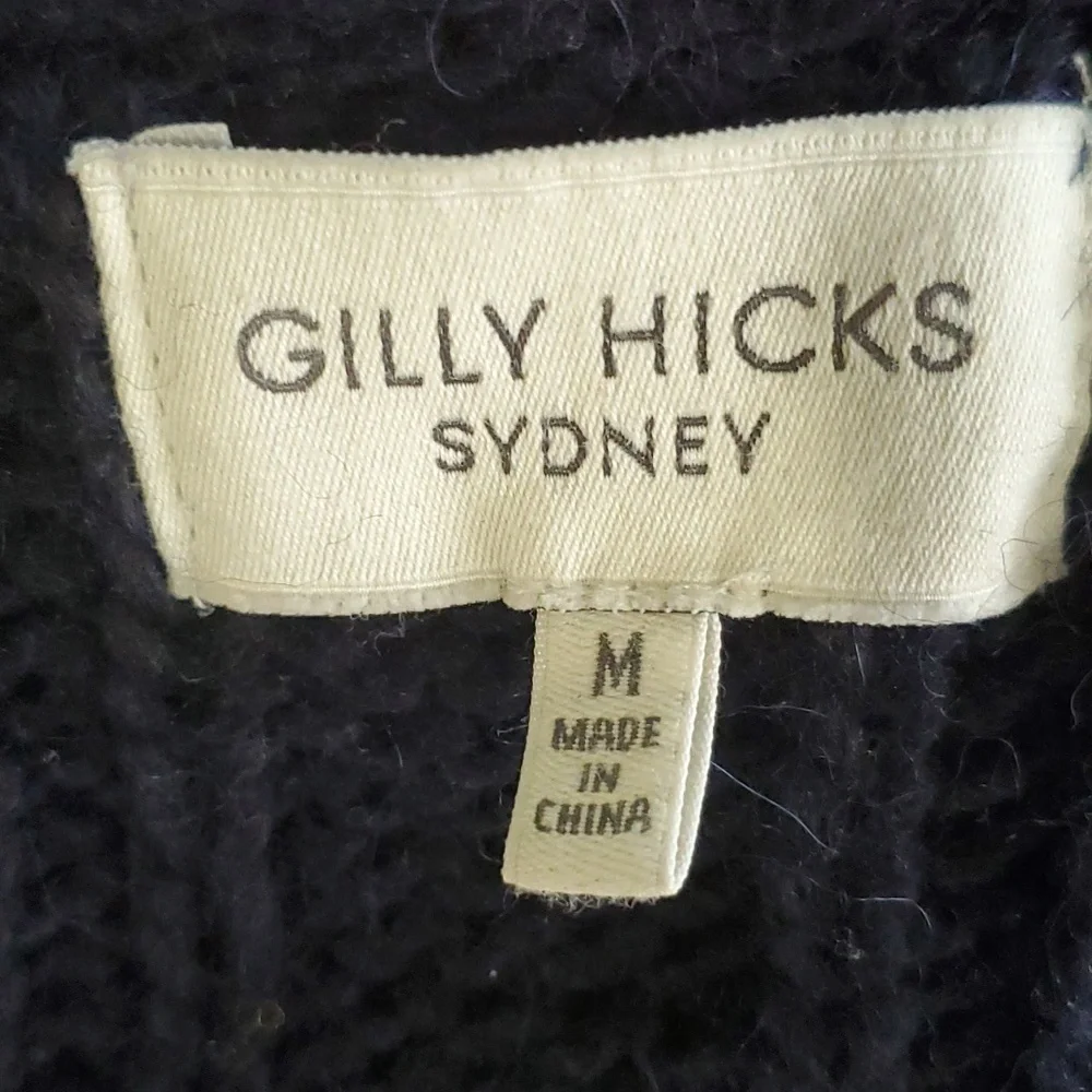 Gilly Hicks woman's blue cable knit vneck pullover sweater size M - Picture 8 of 12
